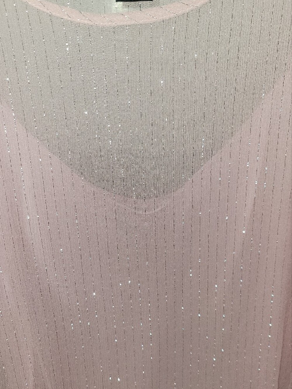 SilkLand Light Pink Sparkle Layered Tunic Top - Picture 3 of 5